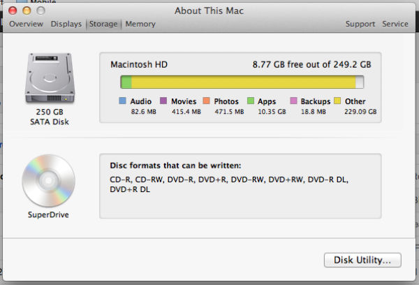 Mac OSX virus other bikin harddisk ssd full